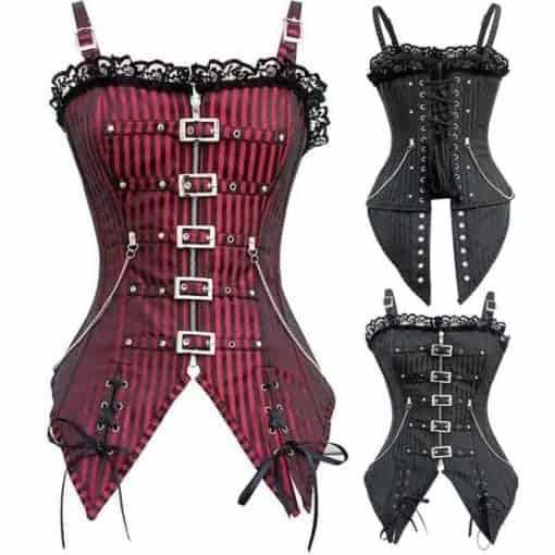 Black Gothic Steampunk Overbust Corset - Max Shapewear