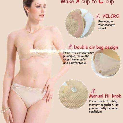 Backless Bra Self-Adhesive Silicone Pump Air Pad Push Up Bra