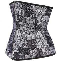 Floral Frontal Zipper Underbust Corset