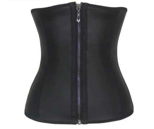 Latex Front Zipper Waist Training Cincher 9 Spiral Boned