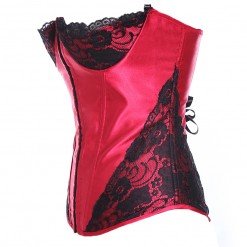 Red Boned Corset With Removable Straps