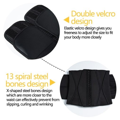 Women Adjustable Double Band Velcro Waist Trainer