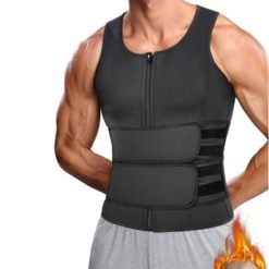 Men Neoprene Sauna Vest With Zipper & Velcro