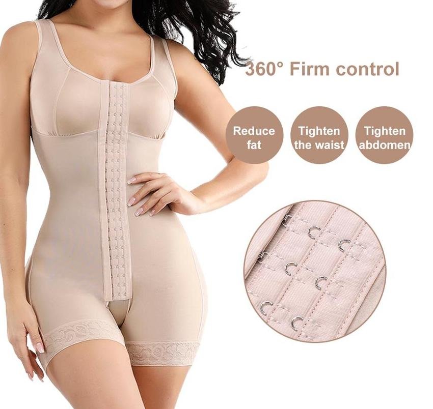 Hook and Closure Tummy Control Body Suit