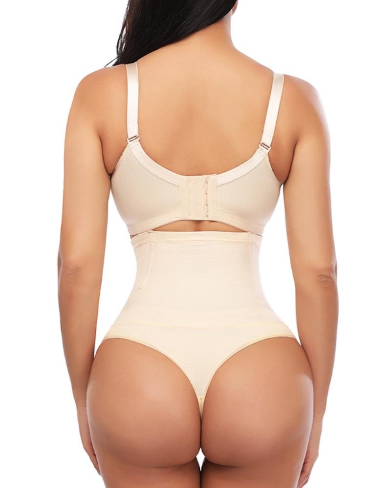 High Waist 4 Boned Butt Lifter Thong Shaper