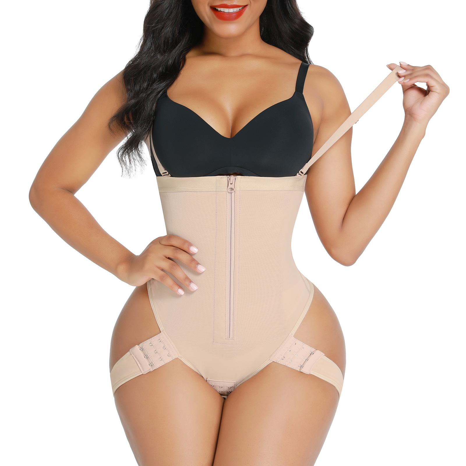 Cuff Tummy Trainer With Zipper & Straps - Max Shapewear