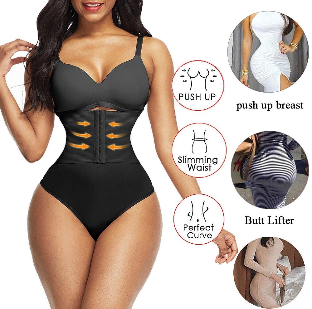 Thong With Hook & Eye Waist Trainer - Max Shapewear