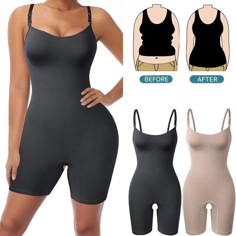 Bodysuit With Built-in Bra Sleeveless Shaper