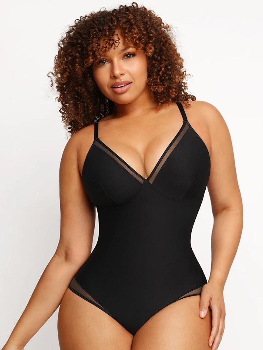 Women V Neck Seamless Bodysuit Shapewear - Max Shapewear