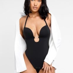 One Piece Open Back Low Cut Open Back Bodysuit