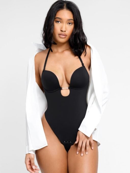 One Piece Open Back Low Cut Open Back Bodysuit
