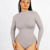 Turtle Neck Long Sleeve Thong Bodysuit