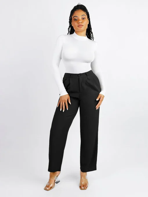 Turtle Neck Long Sleeve Thong Bodysuit - Image 5