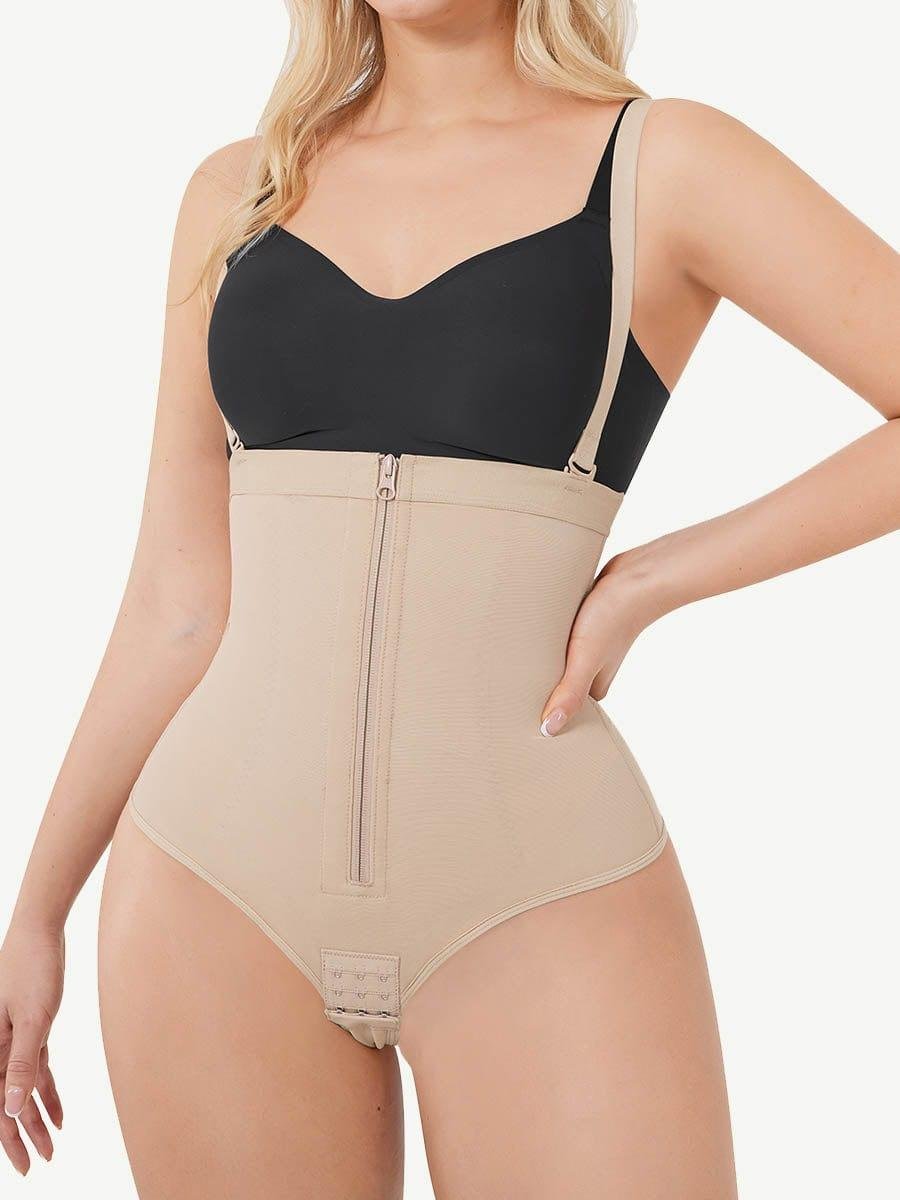 Open Bust Zipper Hook Crotch Shapewear