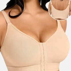 Post Surgery Front Closure Women Seamless Padded Push Up Bra