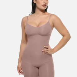 Bodysuit With Built-in Bra Sleeveless Shaper