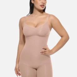 Bodysuit With Built-in Bra Sleeveless Shaper